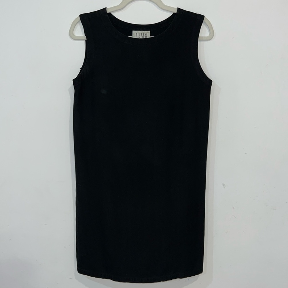Eileen Fisher Black 100% Silk sleeveless Mini Dress size Small - Picture 2 of 10